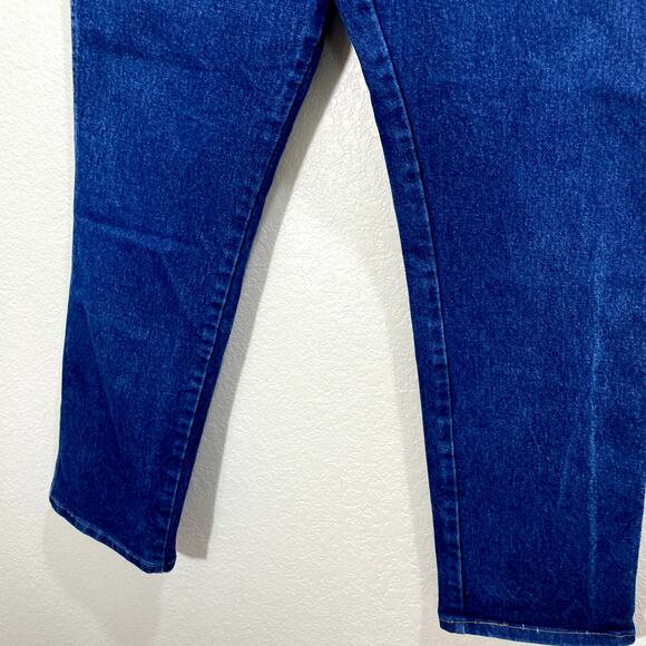 Vintage 90s Wrangler Men's Jeans Dark Blue Wash Denim Straight Leg 38x32 - Picture 5 of 10